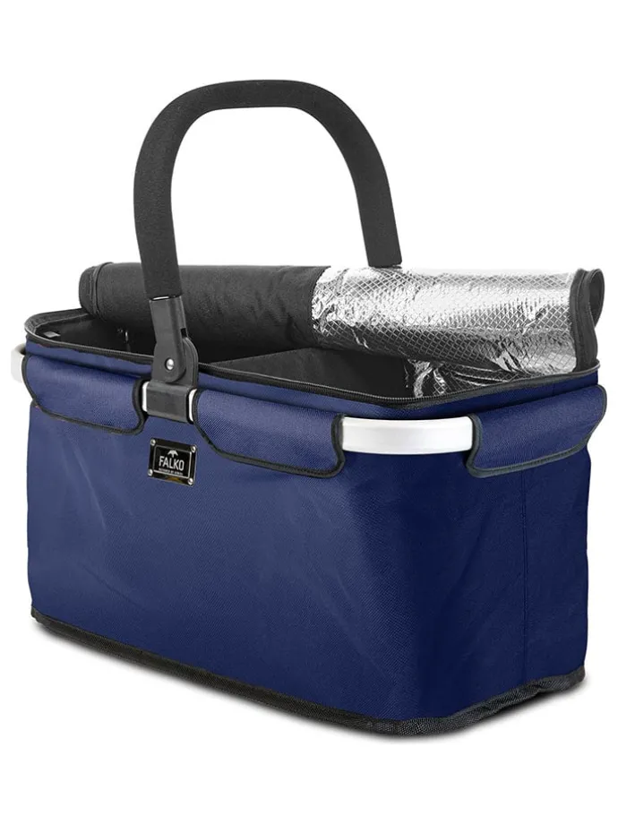 Boodschappenmand "Falko Duo" donkerblauw - (B)48 x (H)27 x (D)28 cm