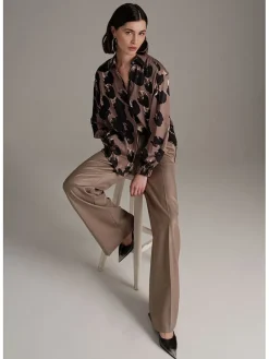 Broek champagnekleurig