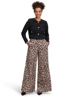 Broek crème/bruin