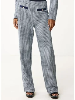 Broek donkerblauw/wit