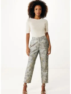 Broek lichtblauw/goudkleurig