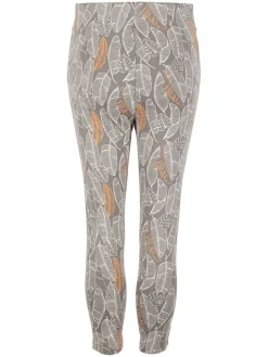 Caprilegging grijs/wit/oranje