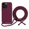 Case met koord voor iPhone 14 PRO bordeaux