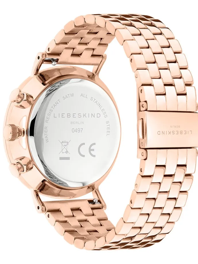 Chronograaf roségoudkleurig/wit