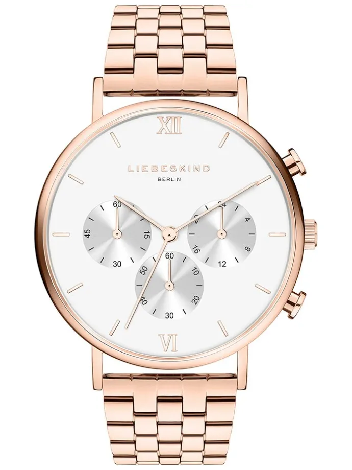 Chronograaf roségoudkleurig/wit