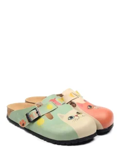 Clogs mintgroen/beige/meerkleurig