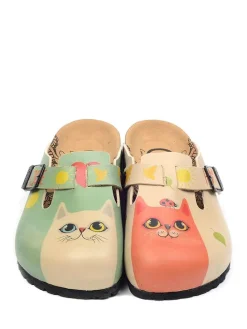 Clogs mintgroen/beige/meerkleurig
