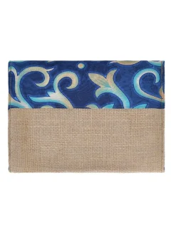 Clutch blauw/beige - (B)26 x (H)19 x (D)2 cm