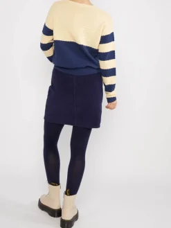 Corduroy rok donkerblauw