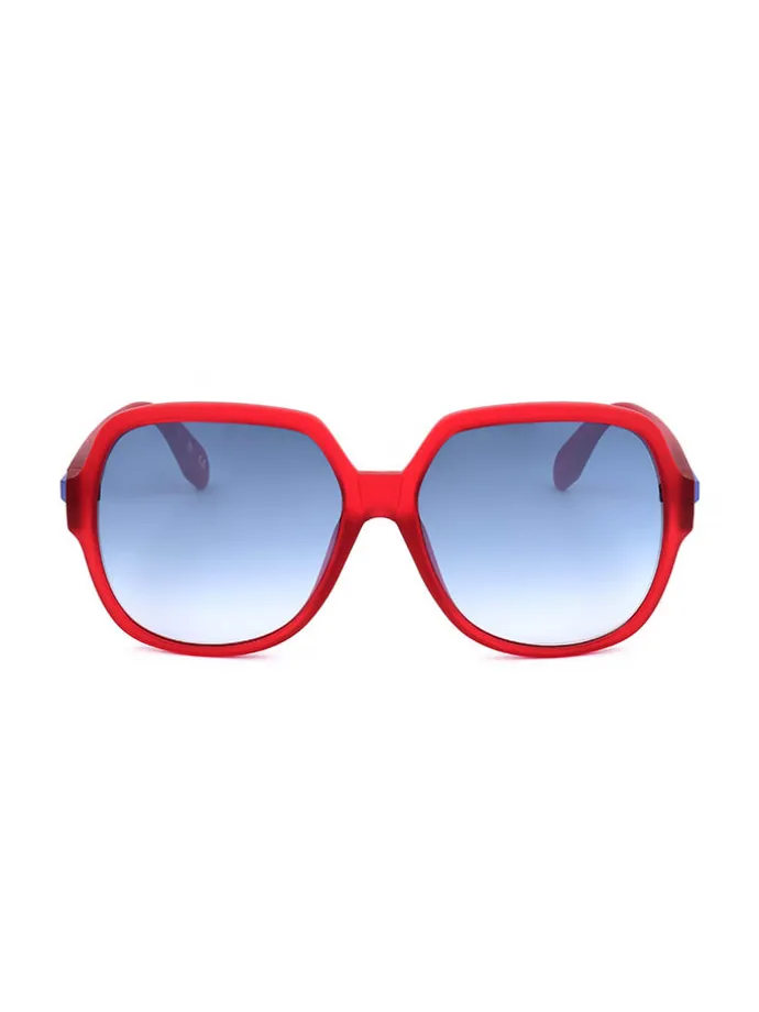 Dameszonnebril rood/lichtblauw