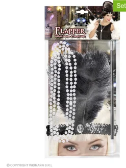3-delige accessoireset "Charleston" zwart