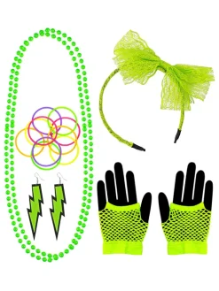 15-delige accessoiresset "Jaren 80" groen