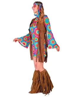 4-delige kostuum "Hippie" lichtbruin/meerkleurig