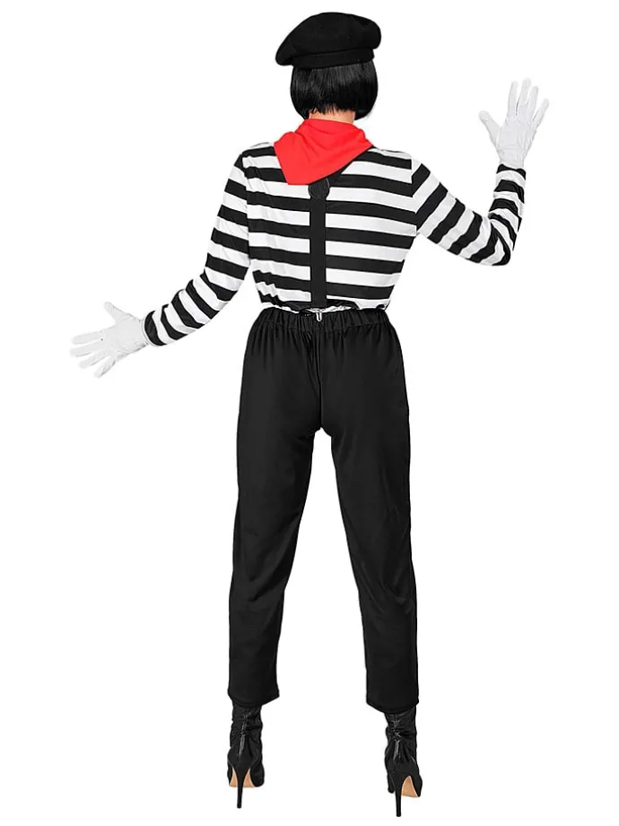 6-delige kostuum "Pantomime" zwart/wit/rood