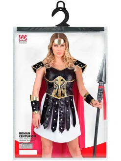 4-delige kostuum "Romeinse centurion" wit/zwart/rood