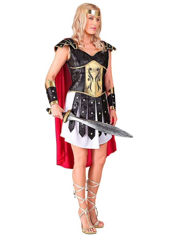 4-delige kostuum "Romeinse centurion" wit/zwart/rood