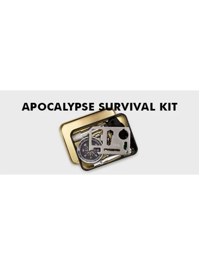 6-delige noodpakketset ''Apocalypse Kit'' zwart