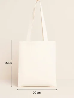 2-delige set: boodschappentassen beige - (L)25 x (B)20 cm