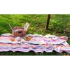 12-delige set: picknickmanden lichtbruin/meerkleurig