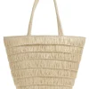 2-delige set: strohoed & shopper beige