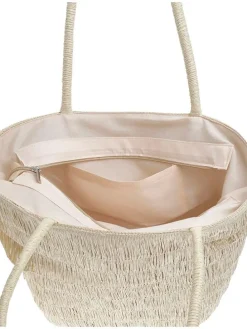 2-delige set: strohoed & shopper beige