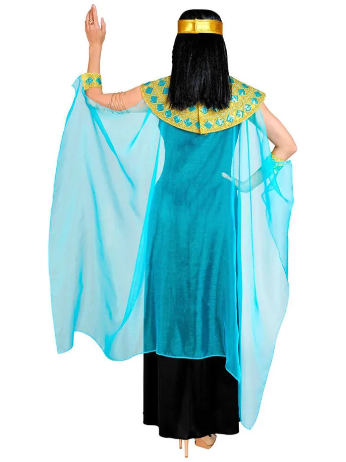 6-delig kostuum "Cleopatra" zwart/turquoise