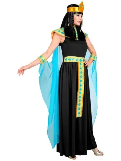 6-delig kostuum "Cleopatra" zwart/turquoise