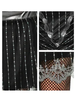 3-delig kostuum "Flapperdress" zwart