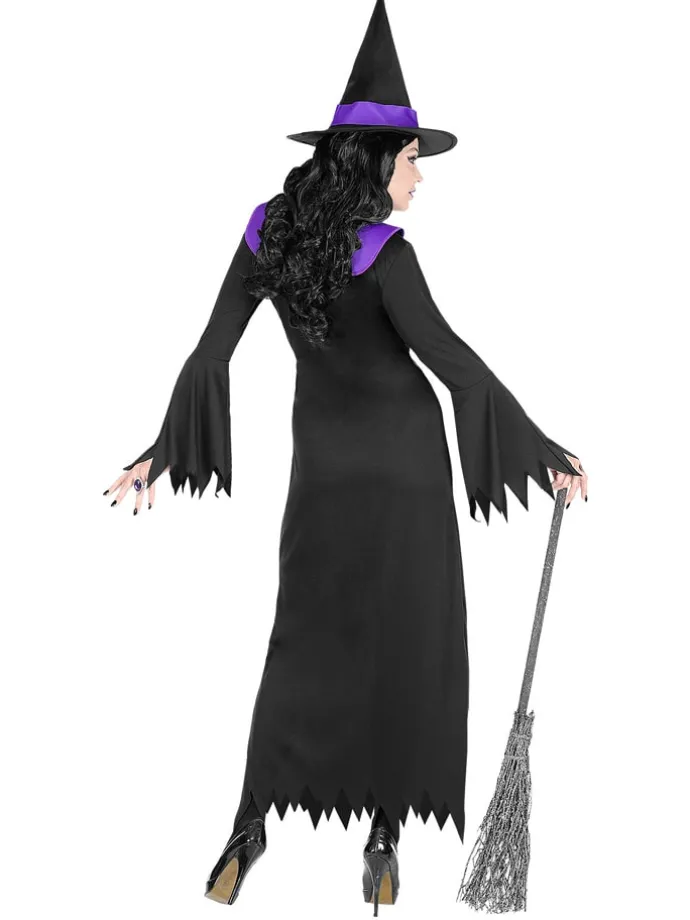 2-delig kostuum "HEKS" zwart/paars