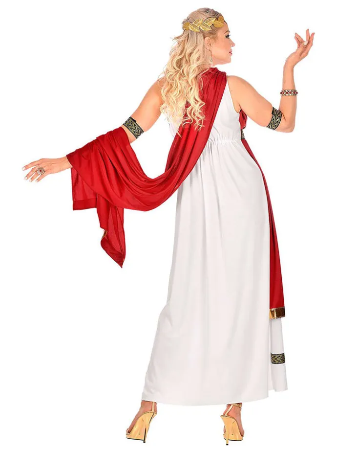 3-delig kostuum "Romeinse Keizerin" rood/wit