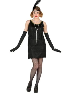 2-delig kostuum "20s Flapper" zwart