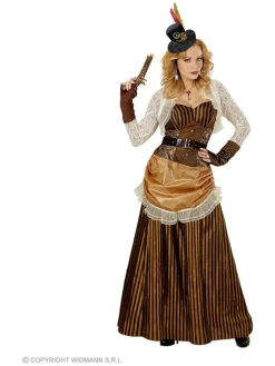 3-delig kostuum "Steampunk" lichtbruin/crème