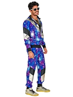 2-delig kostuum "80's Trainingspak" blauw/meerkleurig