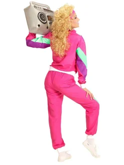 2-delig kostuum "80's Trainingspak" roze