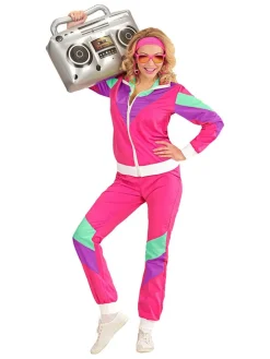 2-delig kostuum "80's Trainingspak" roze