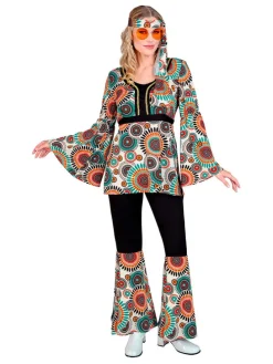 3-delig kostuum "60's" zwart/meerkleurig