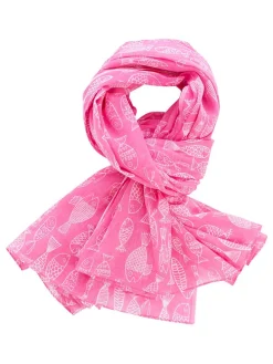 Doek "Crazy Fish" roze - (L)180 x (B)110 cm