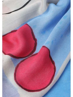 Doek "Lilifi" crème/lichtblauw - (L)90 x (B)90 cm