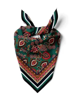 Doek smaragdgroen/rood - (L)55 x (B)55 cm