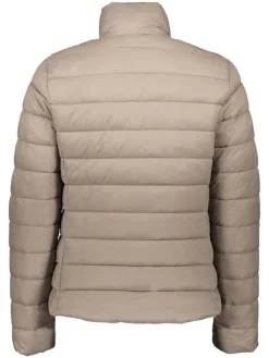 Doorgestikte jas beige