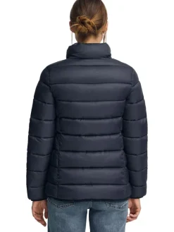 Doorgestikte jas donkerblauw