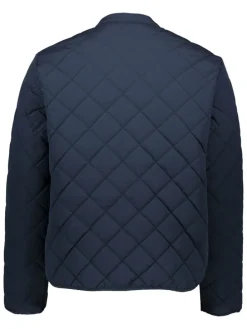 Doorgestikte jas donkerblauw