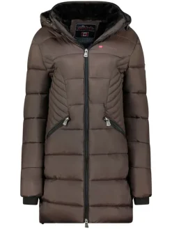 Doorgestikte mantel "Beeana" bruin