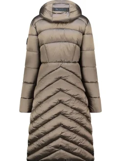 Doorgestikte mantel "Blanche" taupe