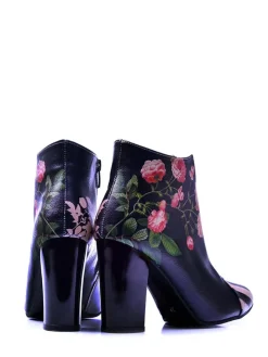 Enkellaarzen donkerblauw/roze