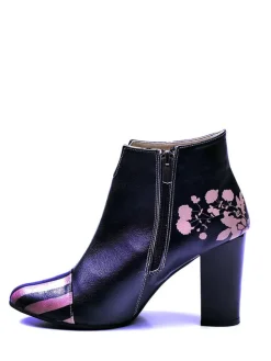 Enkellaarzen donkerblauw/roze