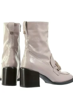 Enkellaarzen "Maggie" zwart/beige