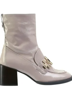Enkellaarzen "Maggie" zwart/beige