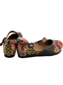 Enkelsandalen zwart/meerkleurig