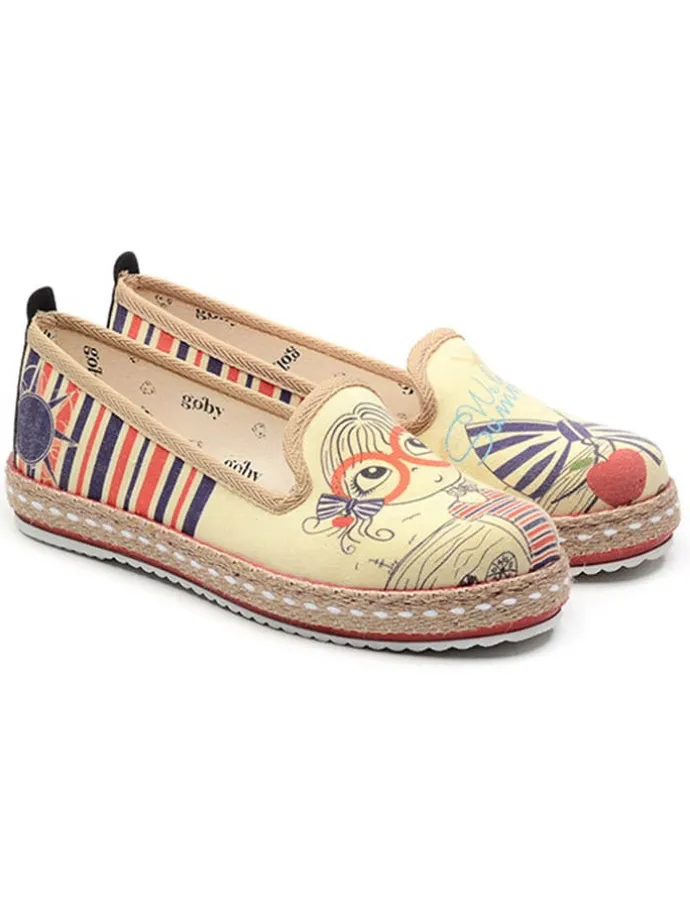 Espadrilles crème/meerkleurig